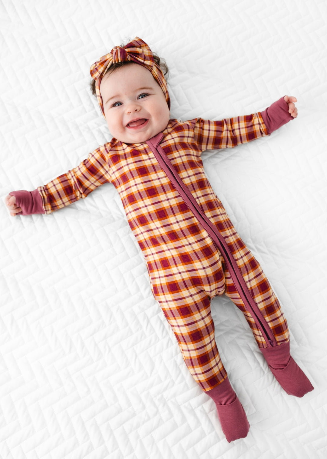 Purple Fall Plaid Zippered Bamboo Sleeper