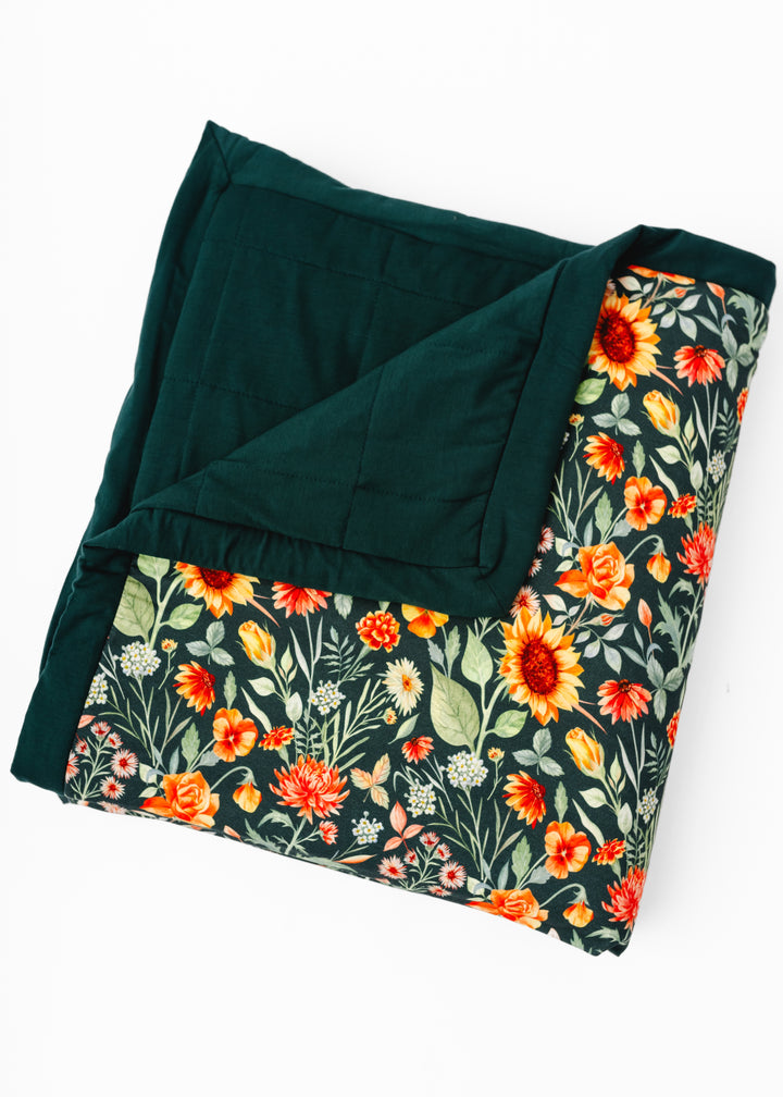 Flower Field Large Quilted Bamboo Blanket