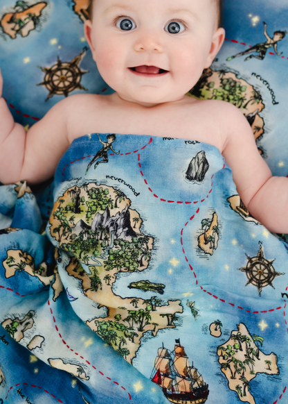 Neverland Map Swaddle Blanket