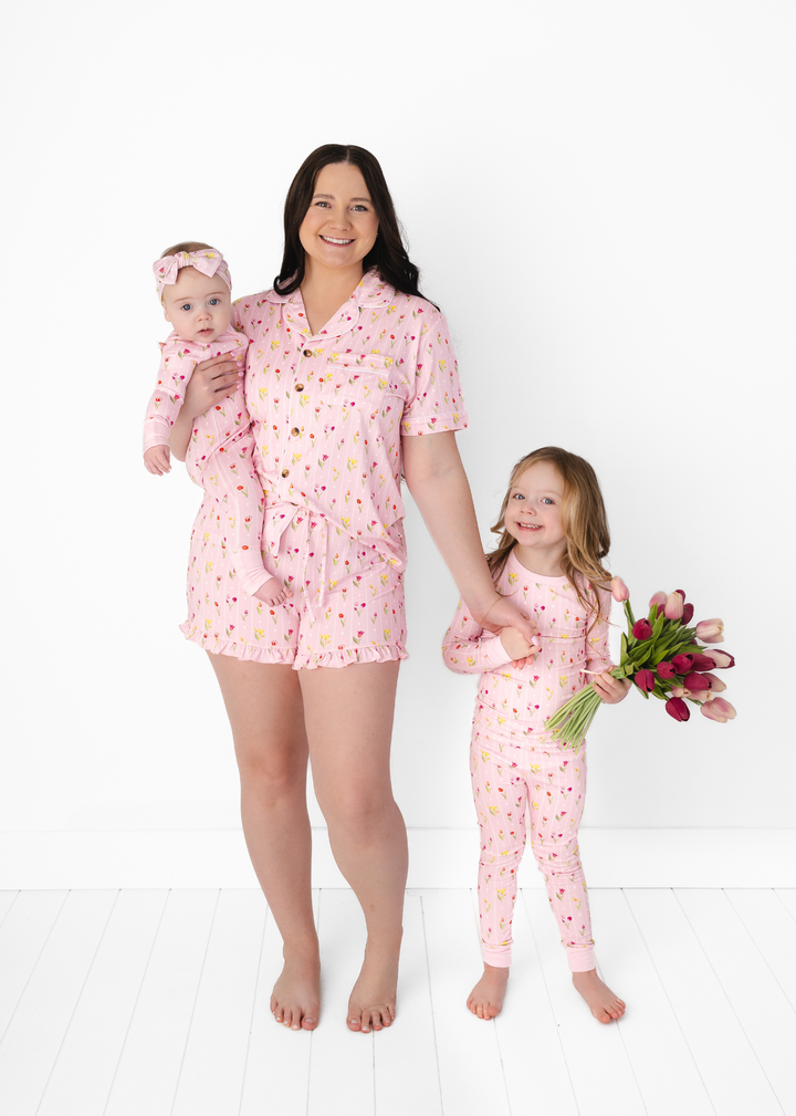 Ann Christine Floral Women's Bamboo Short Pajama Set