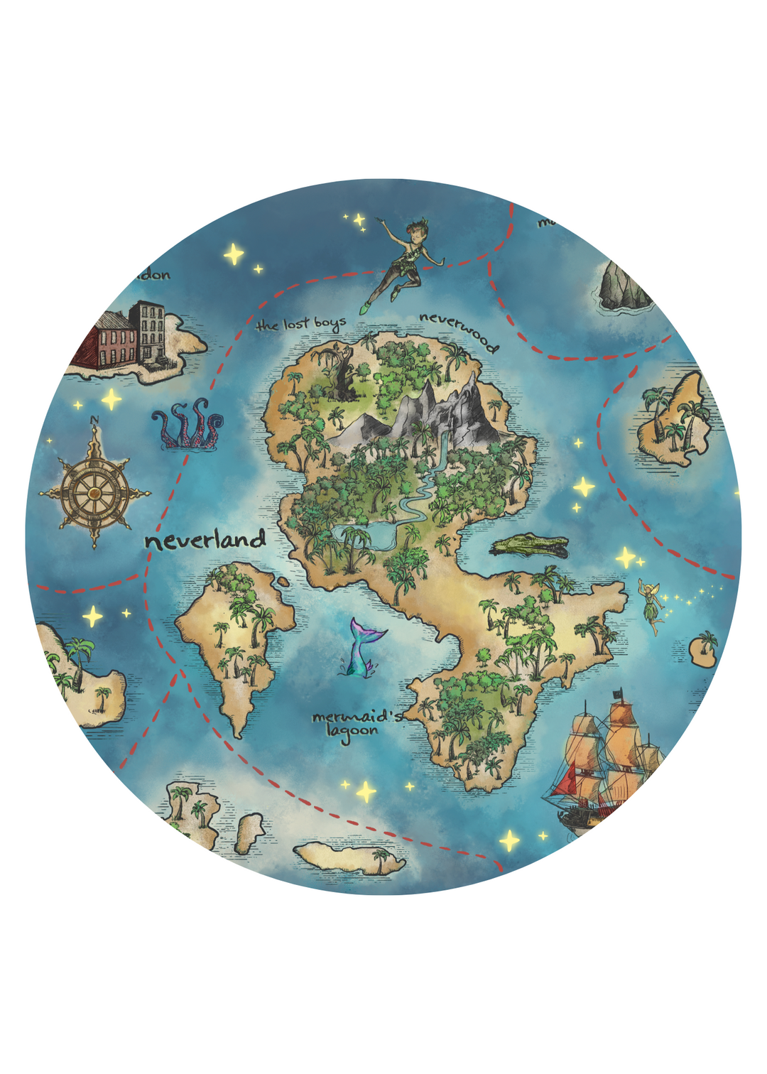 Neverland Map Bamboo Crib Sheet