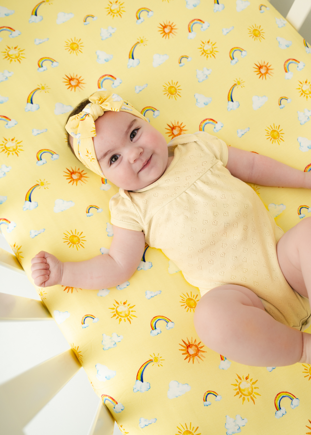 Sunshine & Rainbows Bamboo Crib Sheet