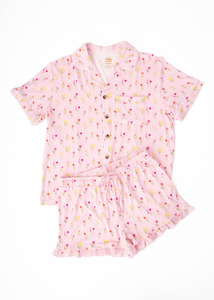 Ann Christine Floral Women's Bamboo Short Pajama Set