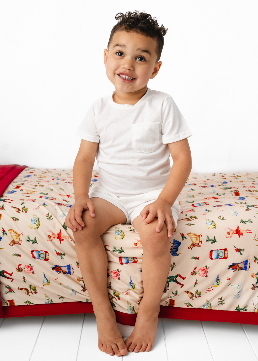 12 Days of Christmas Large Quilted Bamboo Blanket