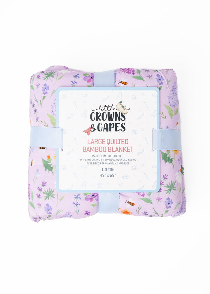 Gigi Floral Large Quilted Bamboo Blanket