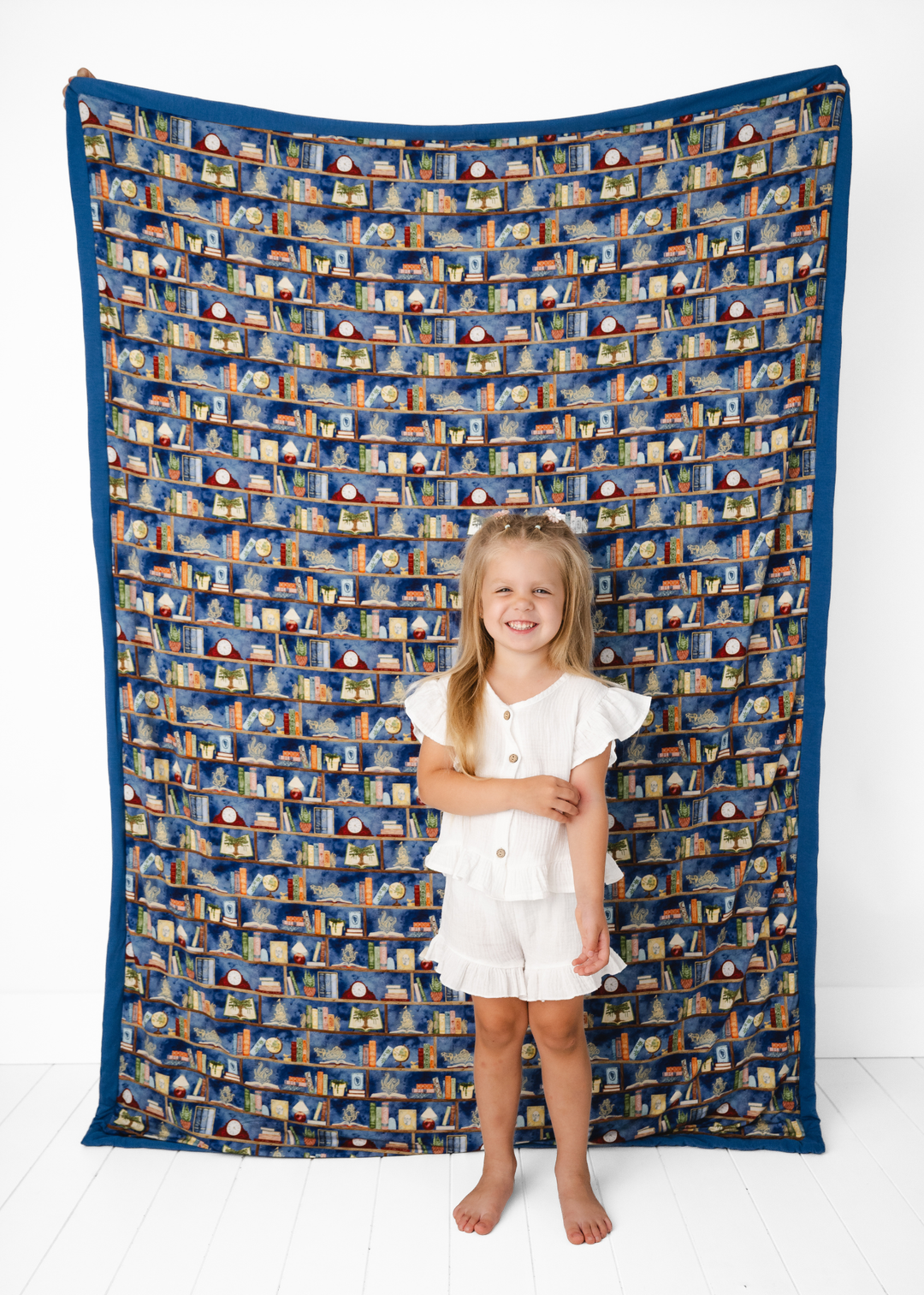Enchanted Library Large Quilted Bamboo Blanket