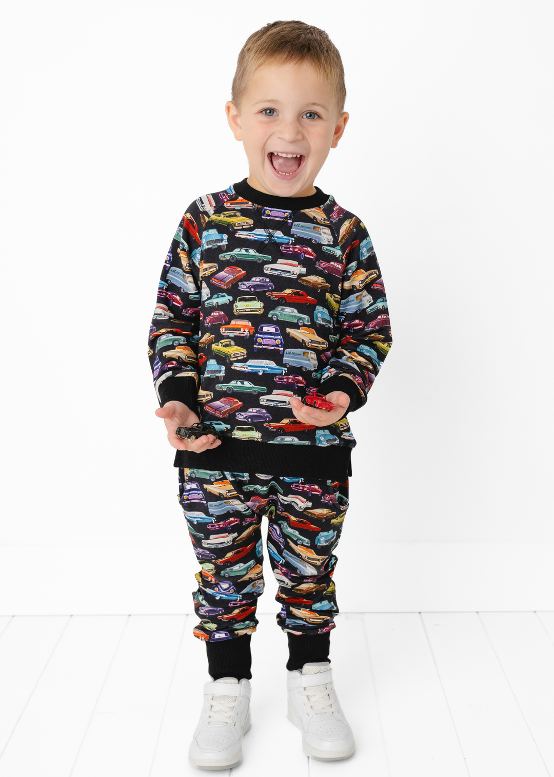 Vintage Cars Kids Bamboo Jogger Set
