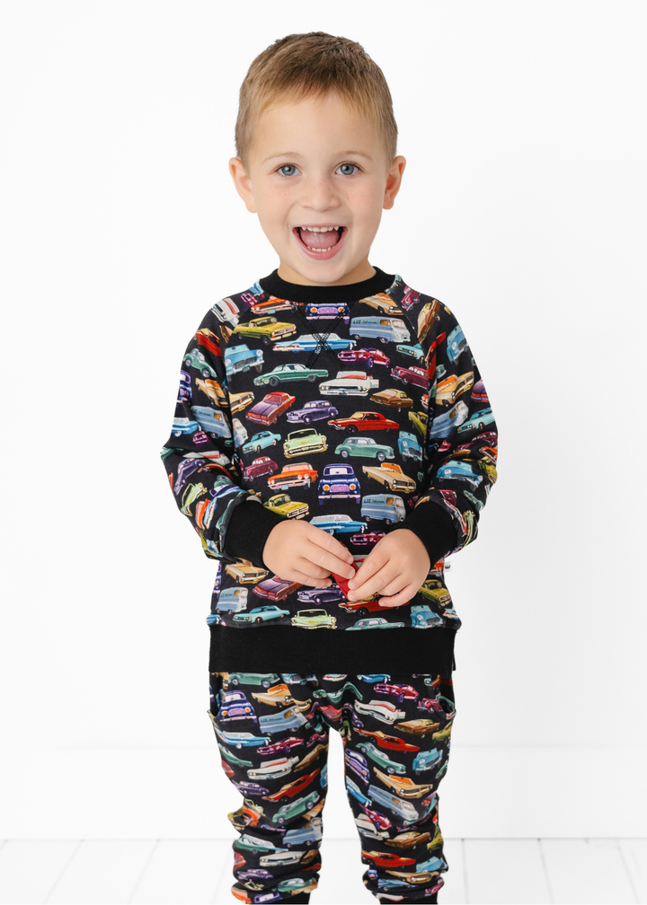 Vintage Cars Kids Bamboo Jogger Set
