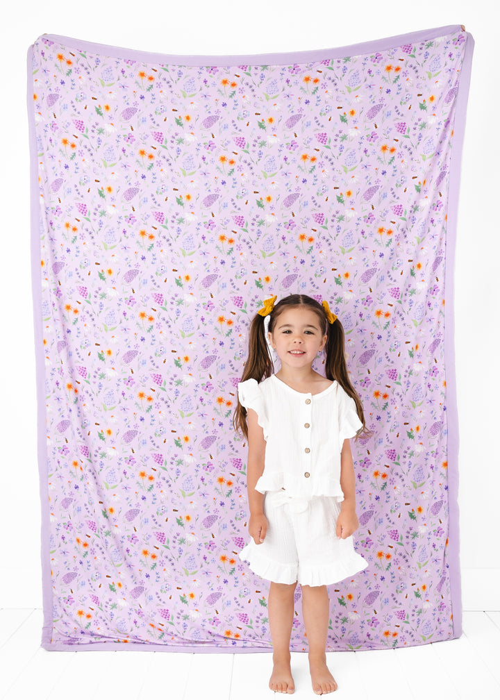 Gigi Floral Large Quilted Bamboo Blanket