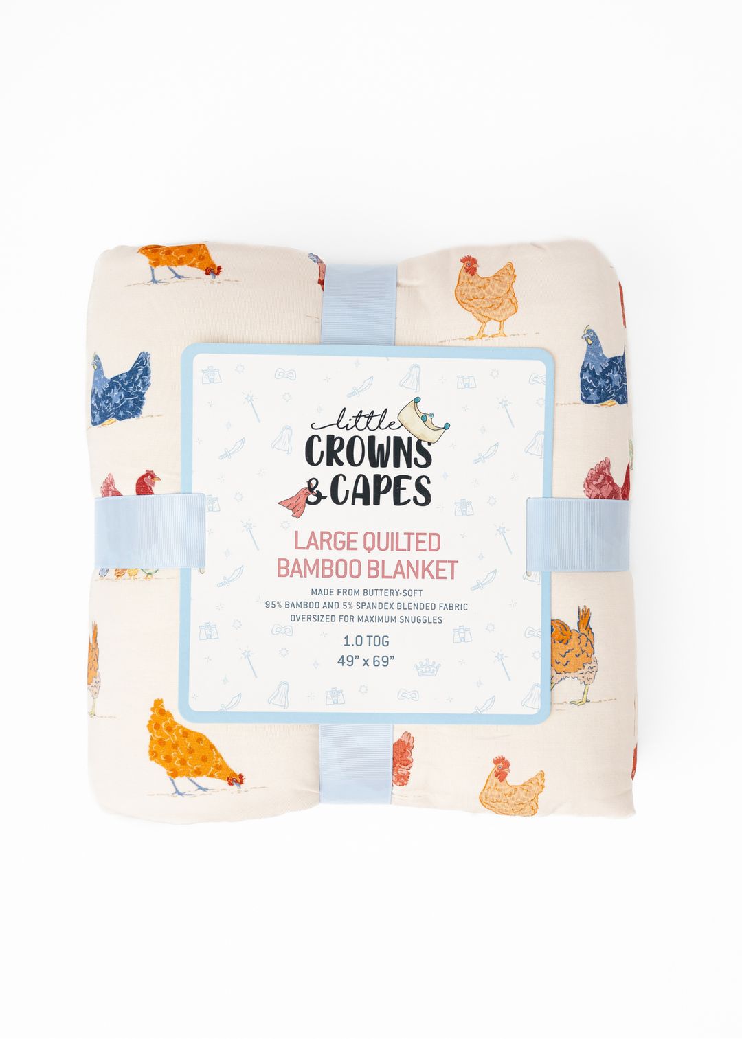 Chickens Large Quilted Bamboo Blanket