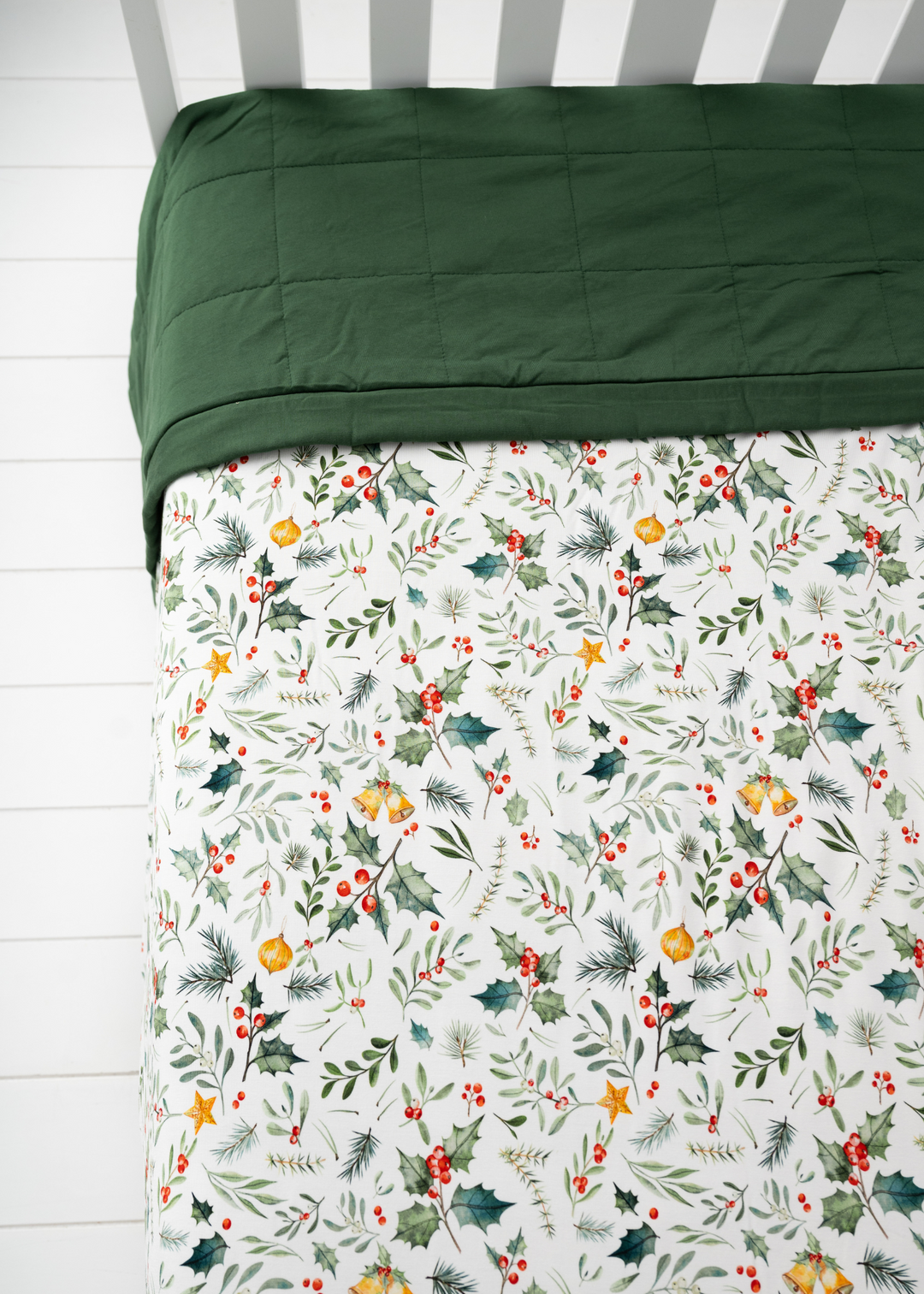 Holly Jolly Christmas Large Quilted Bamboo Blanket