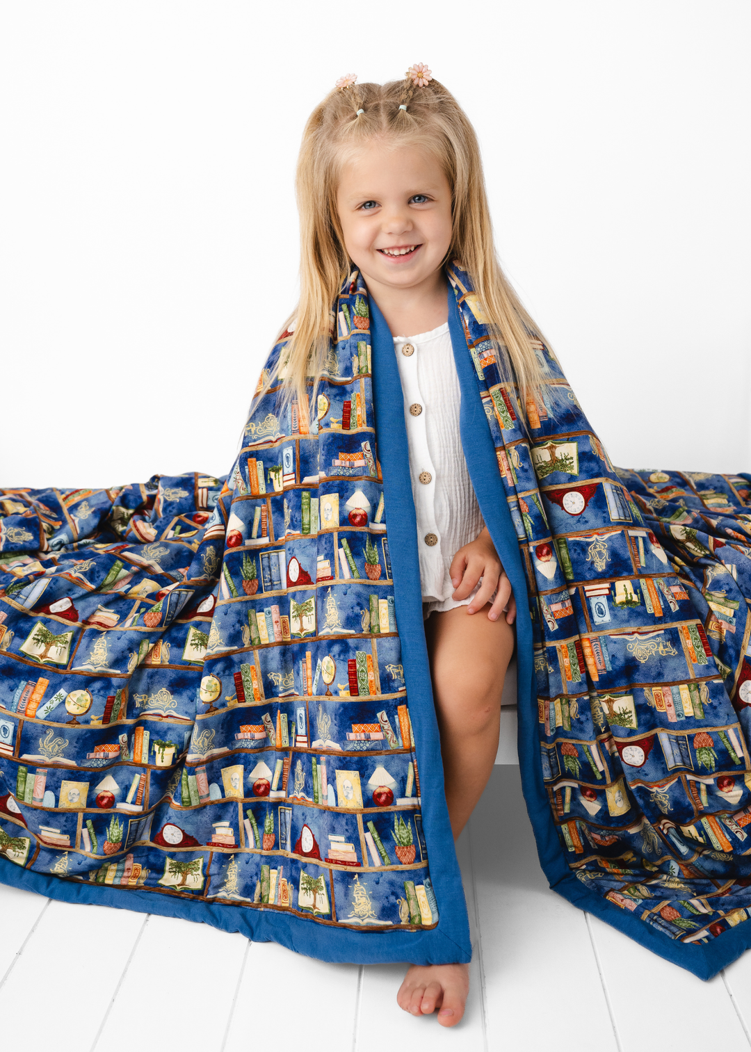 Enchanted Library Large Quilted Bamboo Blanket