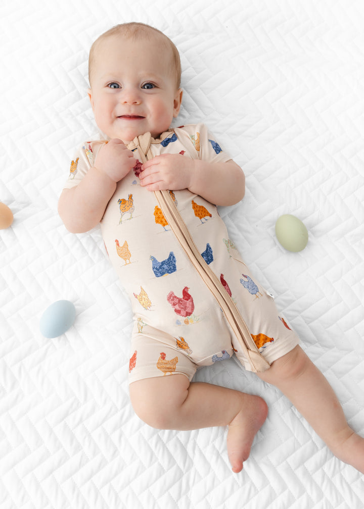 Chickens Shortie Romper