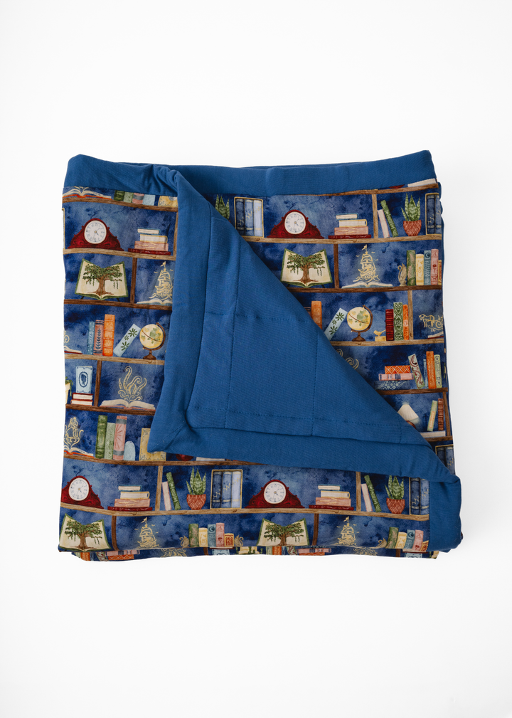 Enchanted Library Large Quilted Bamboo Blanket