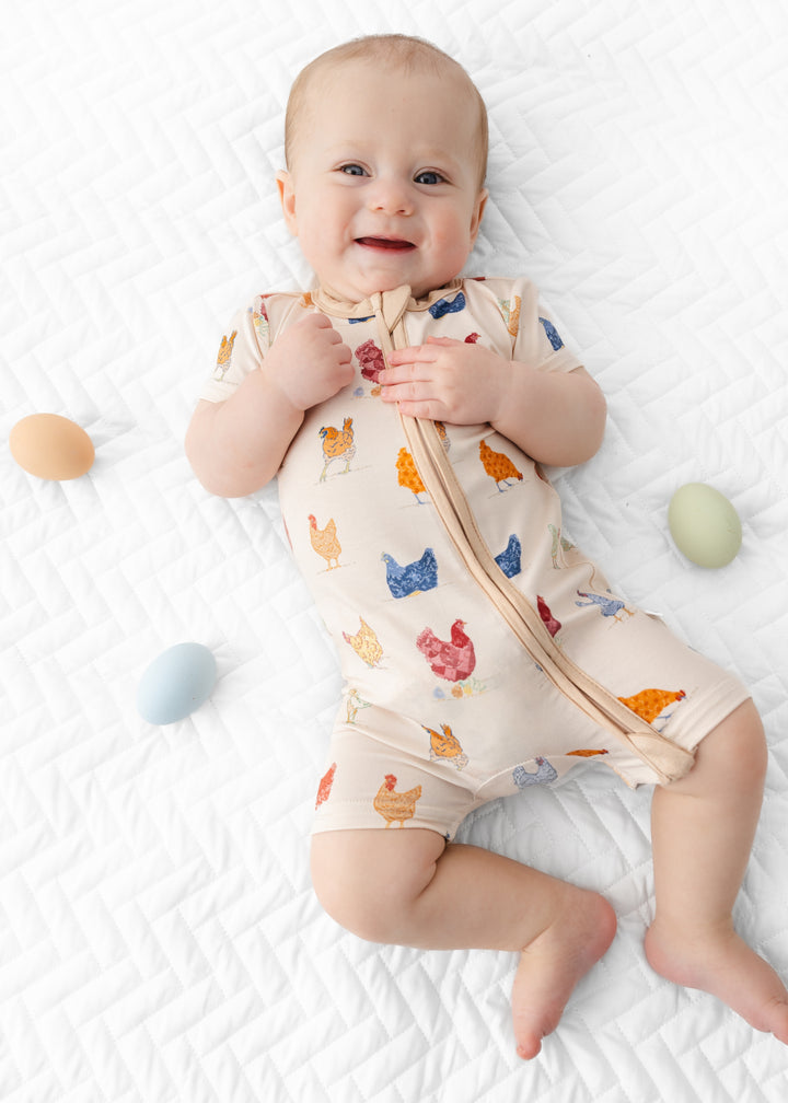 Chickens Shortie Romper