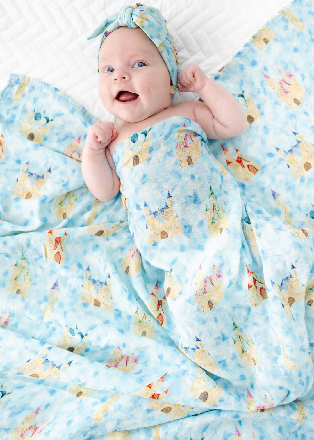 Castles Stained Glass Swaddle Blanket