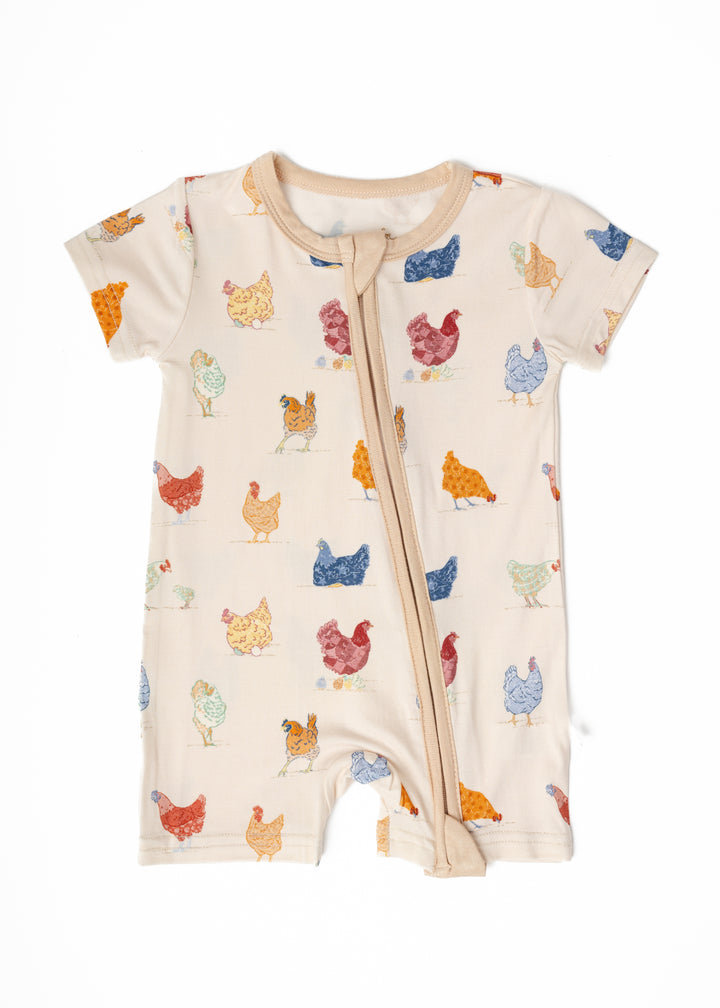 Chickens Shortie Romper