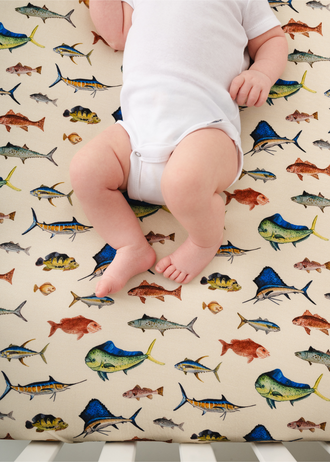 Deep Sea Fishing Bamboo Crib Sheet