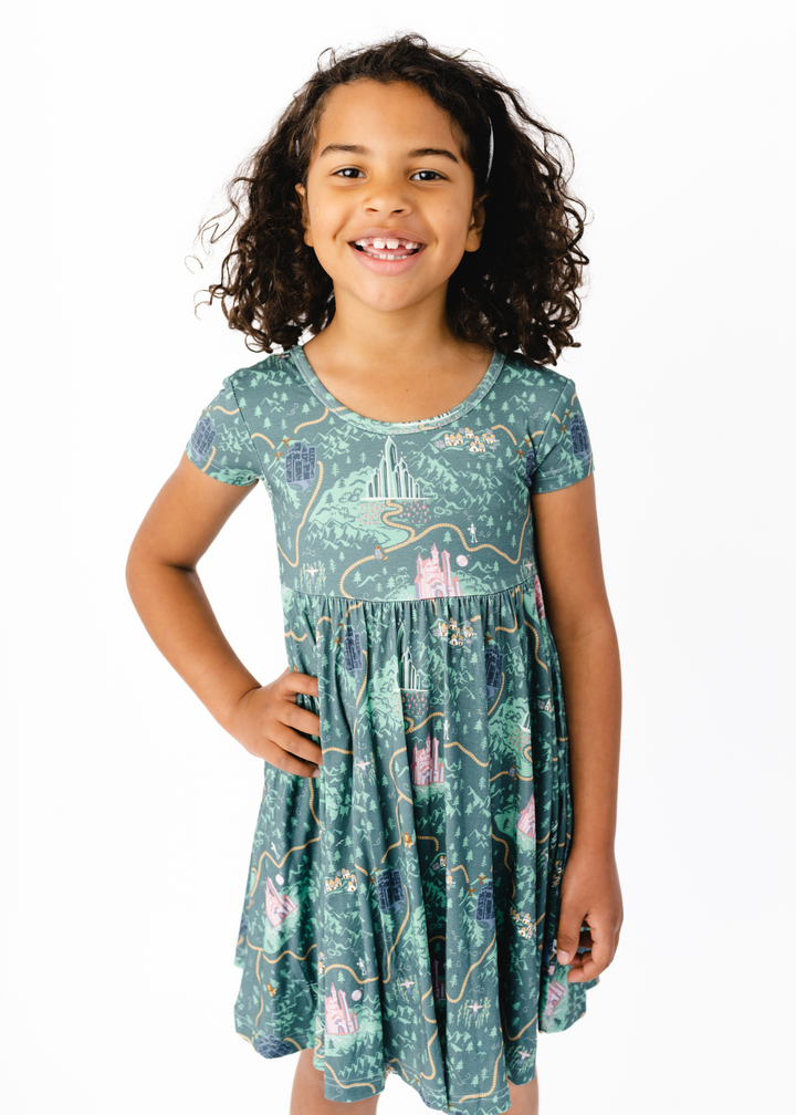 Emerald City Short Sleeve Twirl Dress