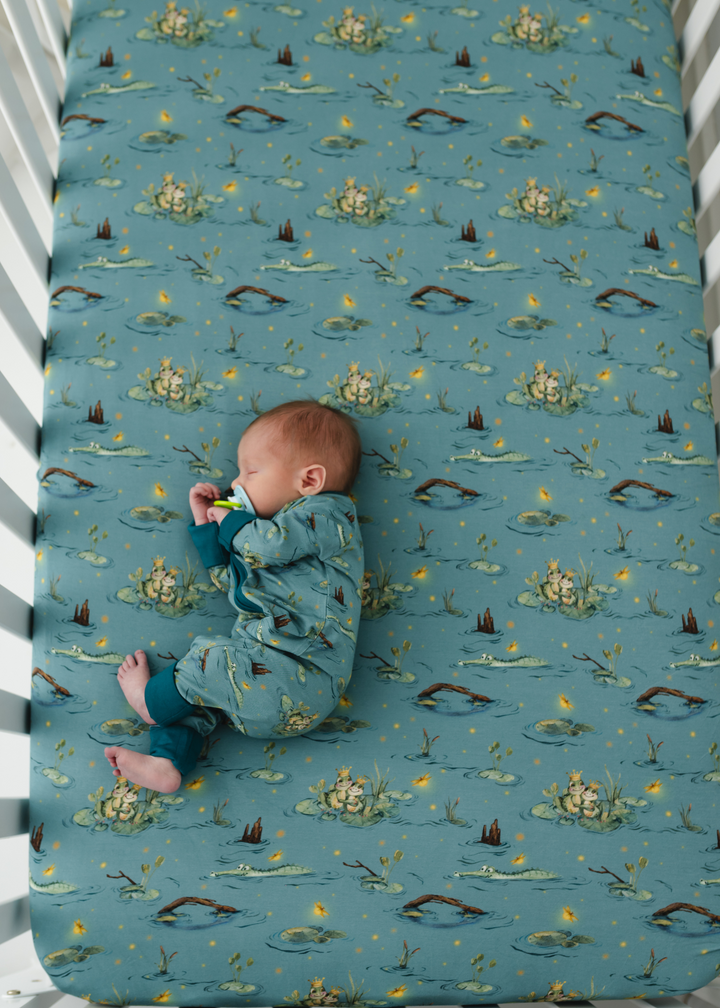 Frog Prince Bamboo Crib Sheet