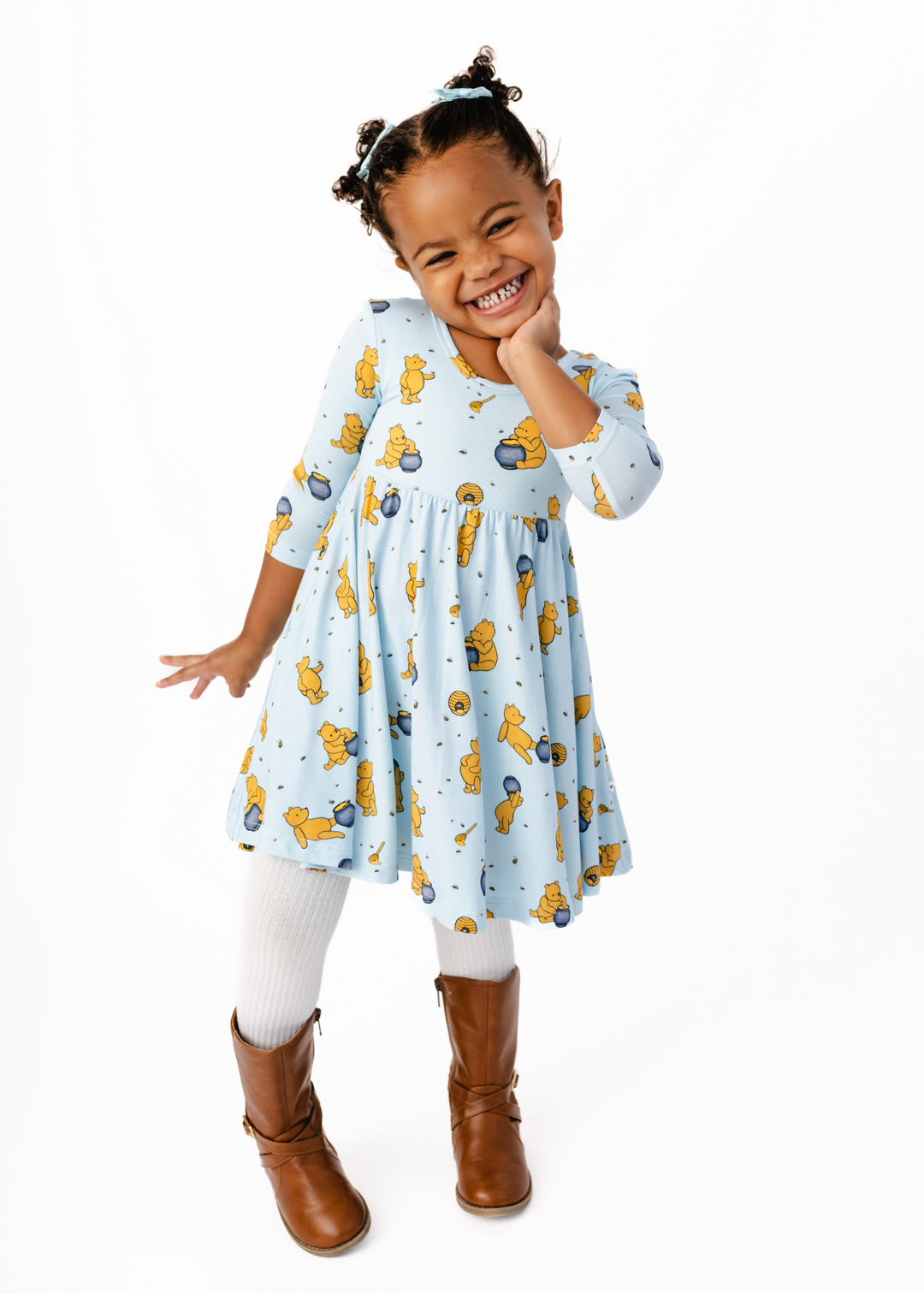 Hunny Pot Blue Long Sleeve Twirl Dress