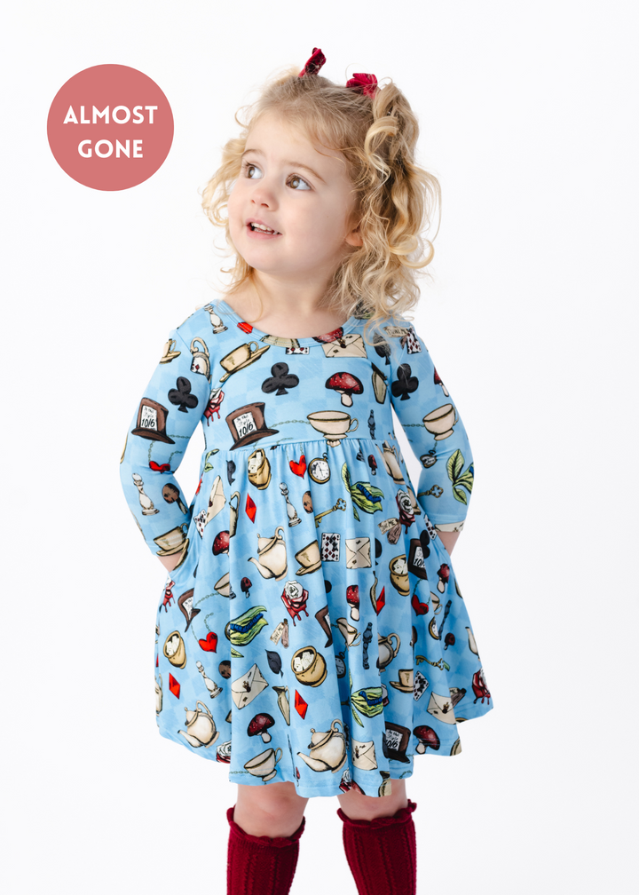 Alice's Tea Party Long Sleeve Twirl Dress