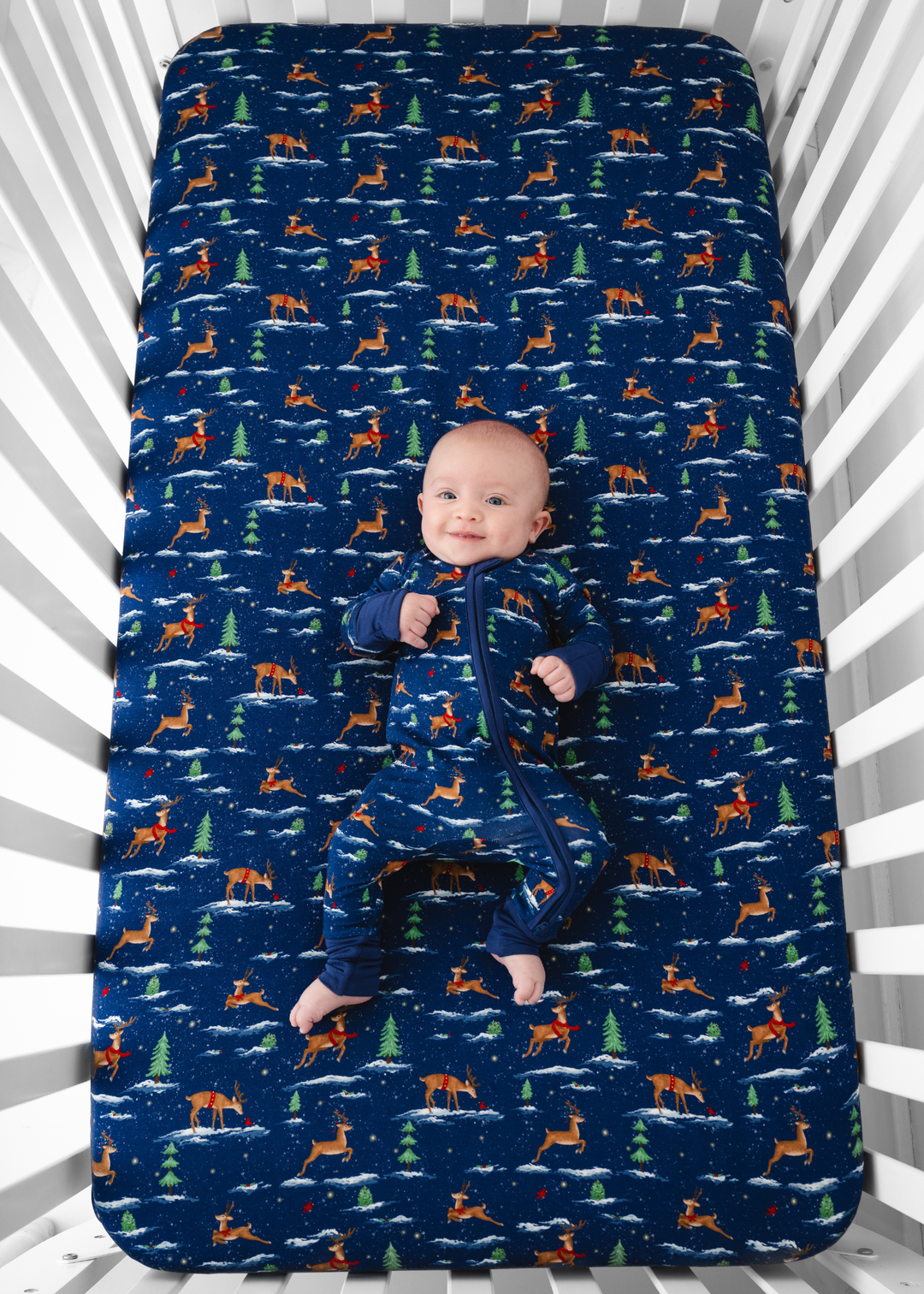 *PREORDER* Reindeer Christmas Bamboo Crib Sheet