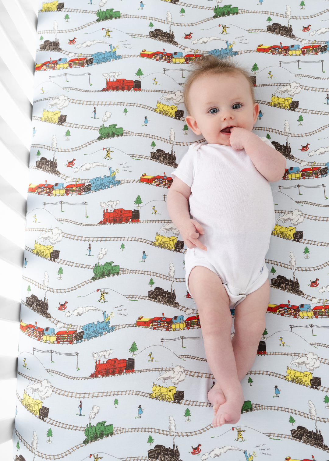 Little Engine that Could Bamboo Crib Sheet