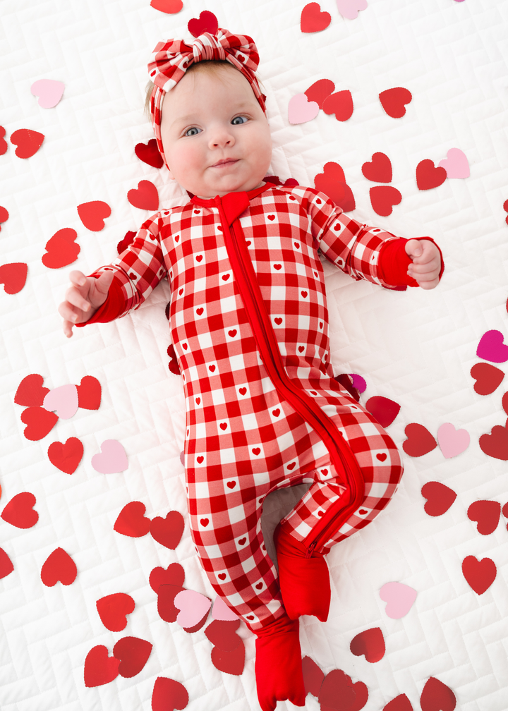 Plaid Hearts Bamboo Sleeper