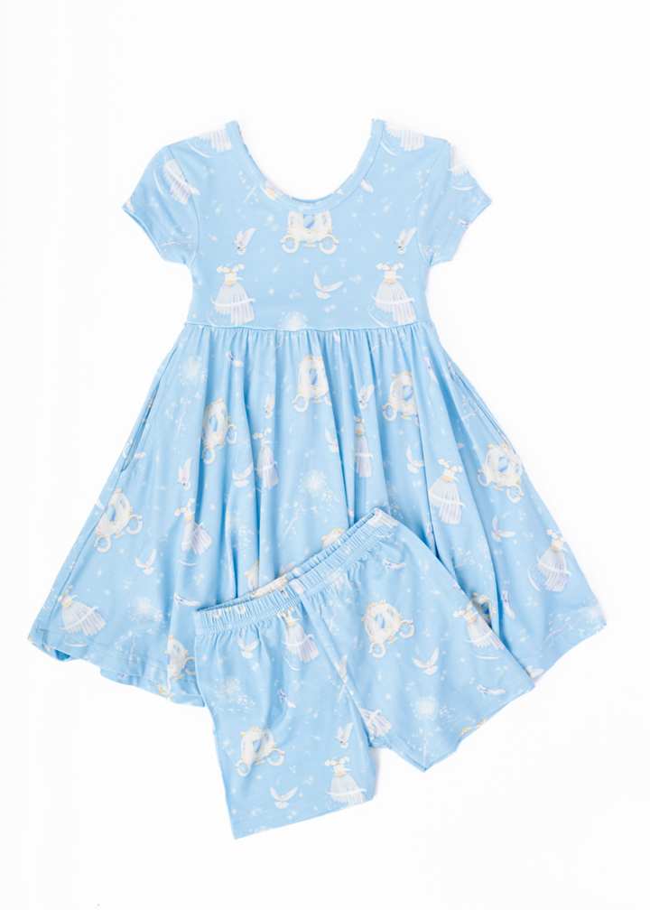 Cinderella Bamboo Short Sleeve Twirl Dress