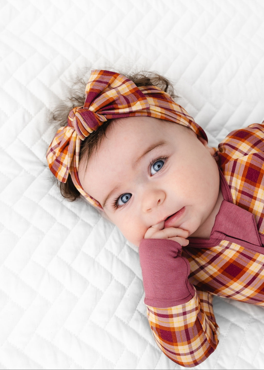 Purple Fall Plaid Hair Bow