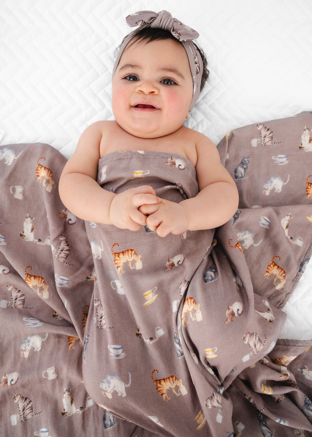 Cats and Coffee Swaddle Blanket