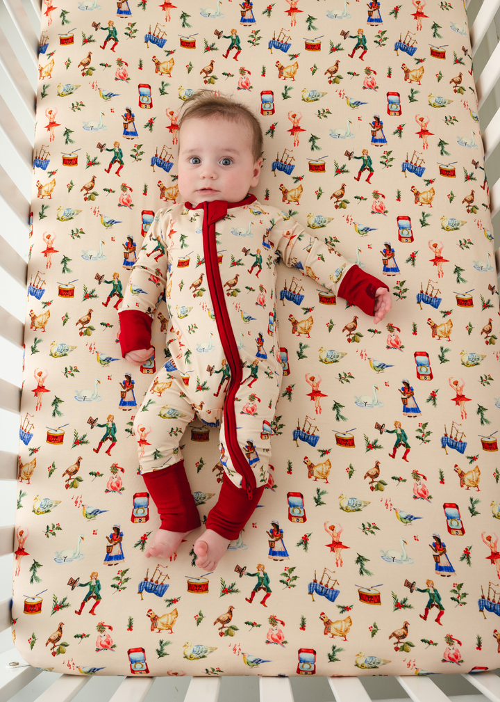 12 Days of Christmas Bamboo Zippered Sleeper