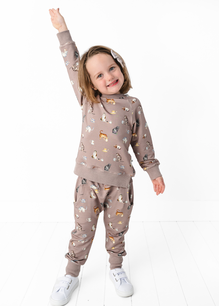 Cats and Coffee Kids Bamboo Jogger Set