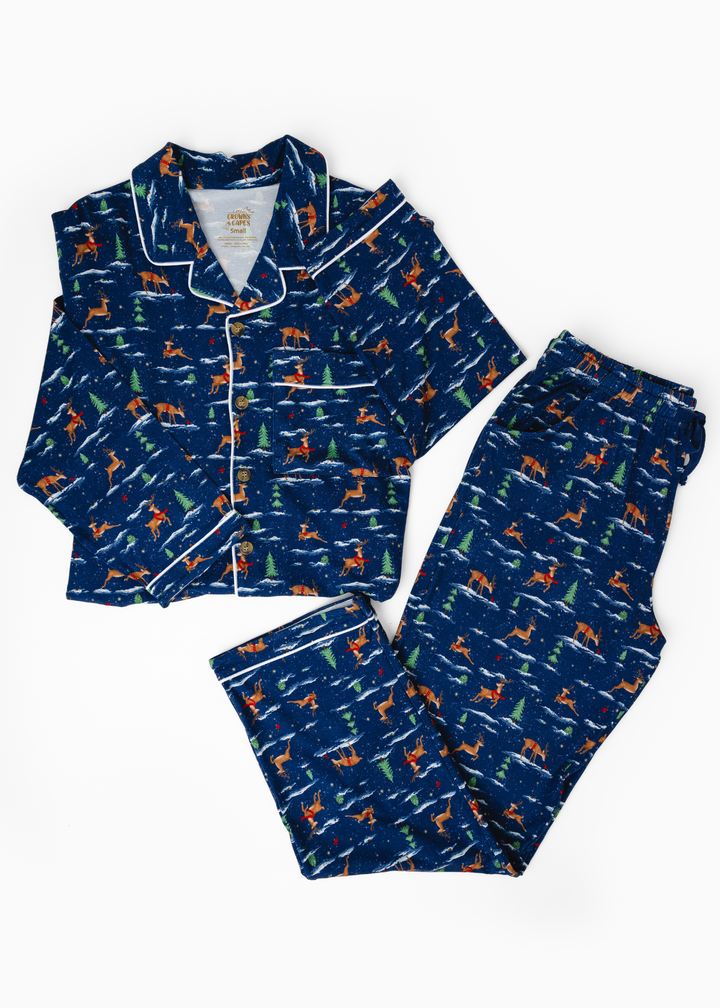 *PREORDER" Reindeer Adult Bamboo Luxurious Pajama Set