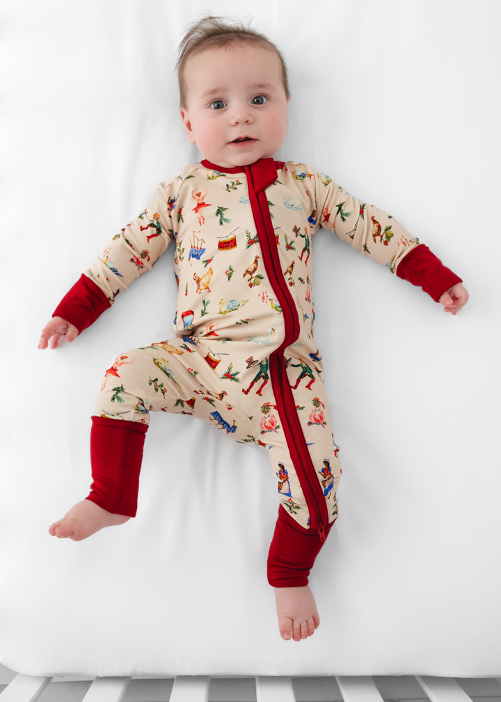 12 Days of Christmas Bamboo Zippered Sleeper