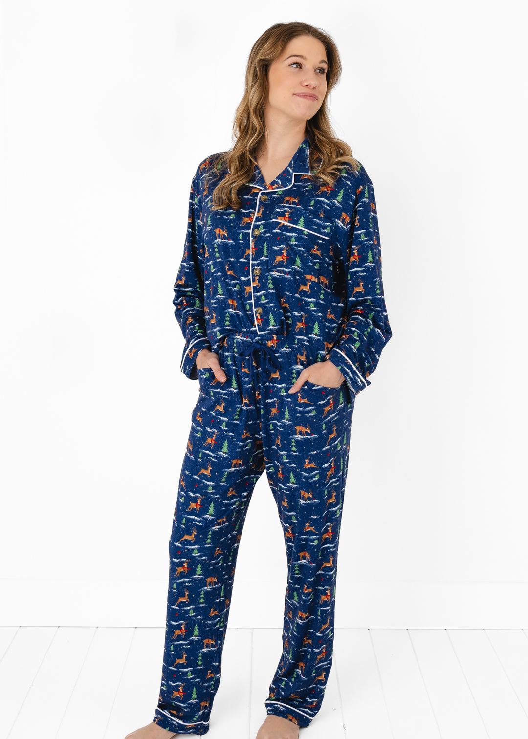 *PREORDER" Reindeer Adult Bamboo Luxurious Pajama Set