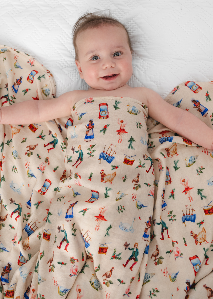 12 Days of Christmas Swaddle Blanket