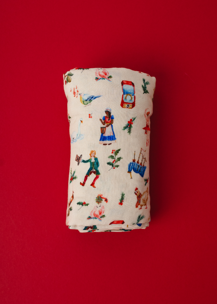 12 Days of Christmas Swaddle Blanket