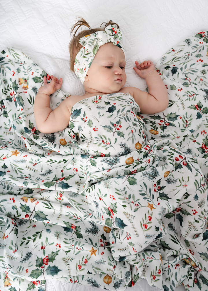 Holly Jolly Christmas Swaddle Blanket
