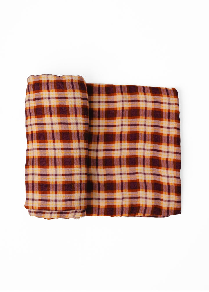 Purple Fall Plaid Swaddle Blanket