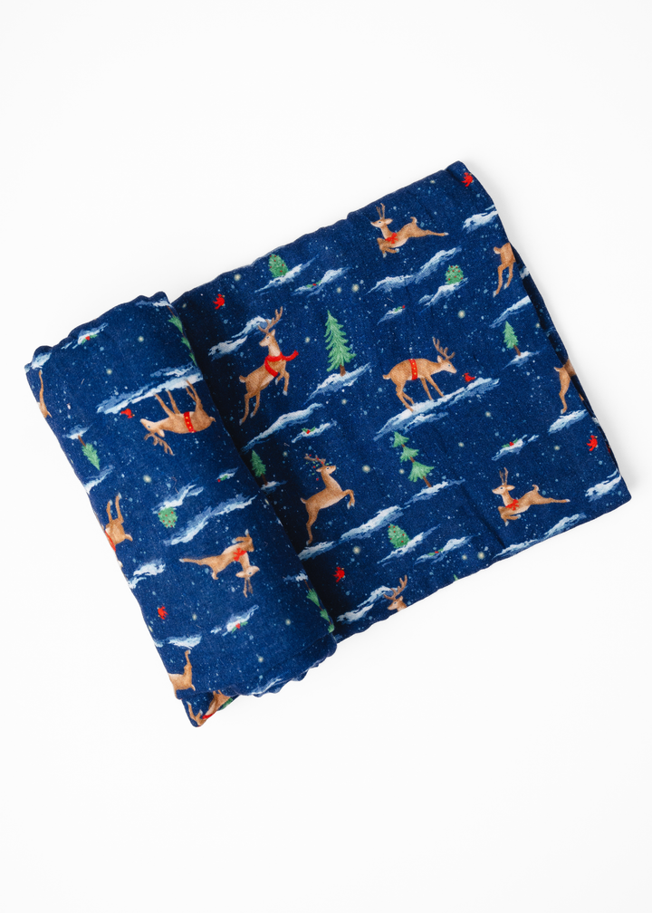 *PREORDER* Reindeer Christmas Swaddle Blanket
