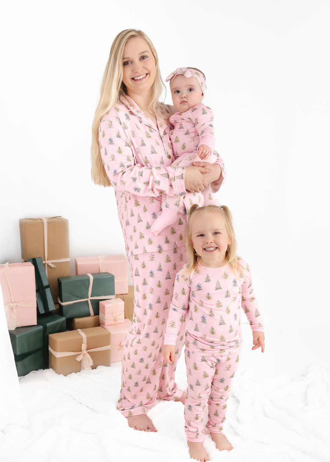 *PREORDER* Pretty Pink Christmas Bamboo Baby Zippered Sleeper