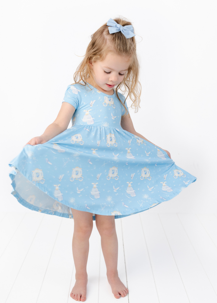 Cinderella Bamboo Short Sleeve Twirl Dress