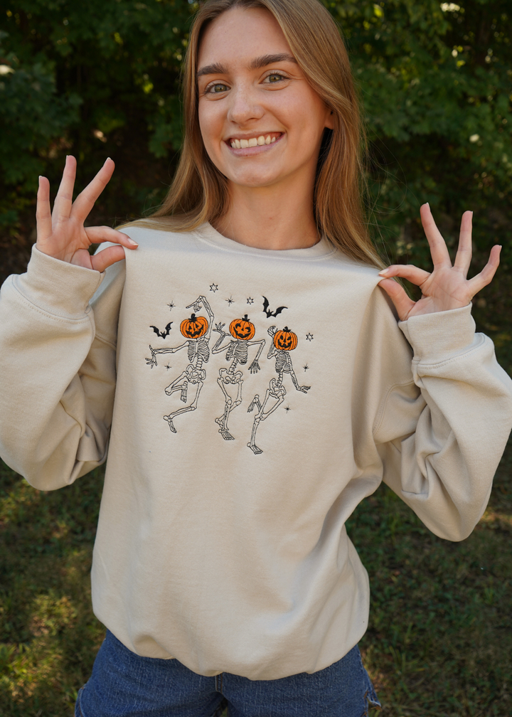 Dancing Skeletons Halloween Crewneck Sweatshirt