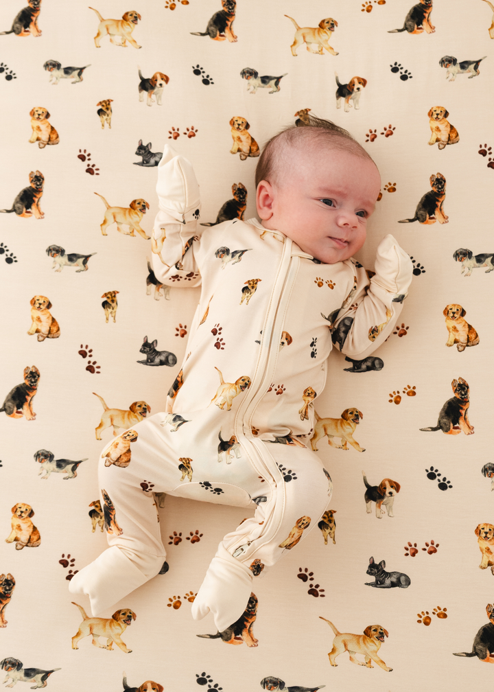 Puppies and Paw Prints Bamboo Sleeper