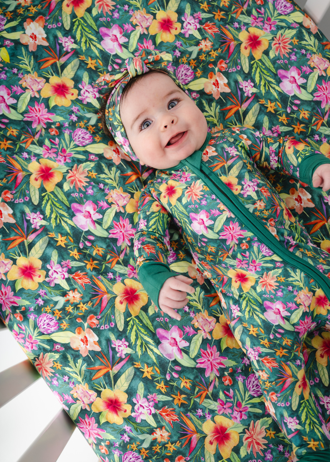 Ashley Floral Bamboo Crib Sheet