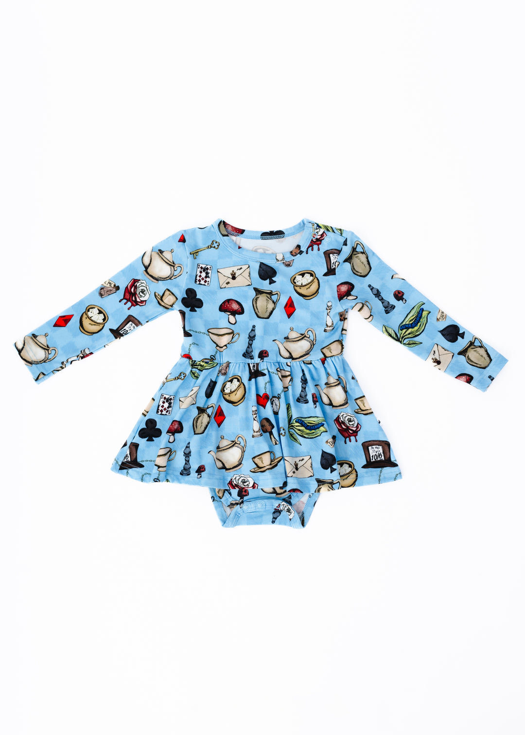 Alice's Tea Party Long Sleeve Baby Dress