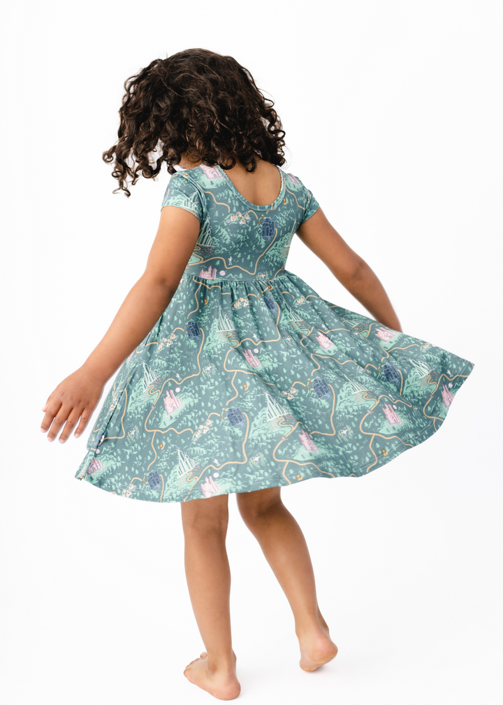 Emerald City Short Sleeve Twirl Dress