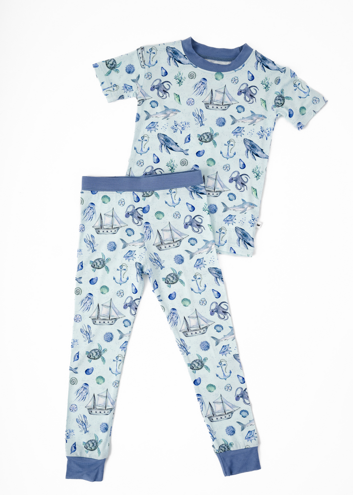 Sea Creatures Short Sleeve Bamboo Pajama Set